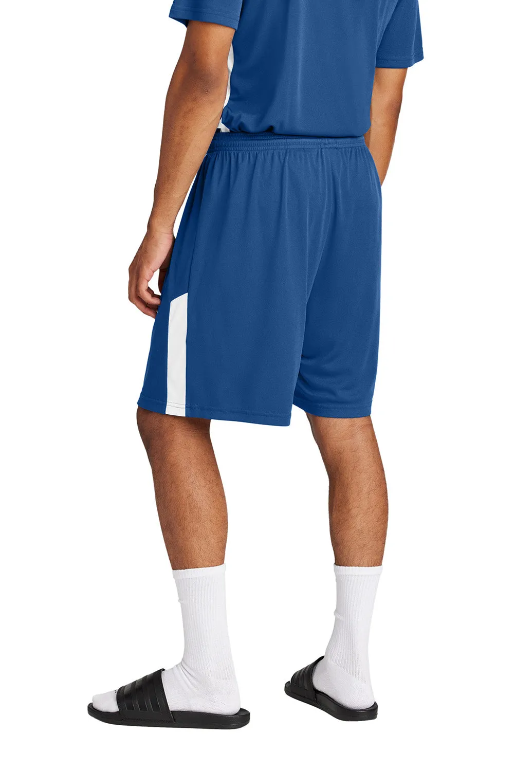 Sport-Tek Mens Moisture Wicking Competitor United Athletic Shorts - Royal Blue/White - Closeout