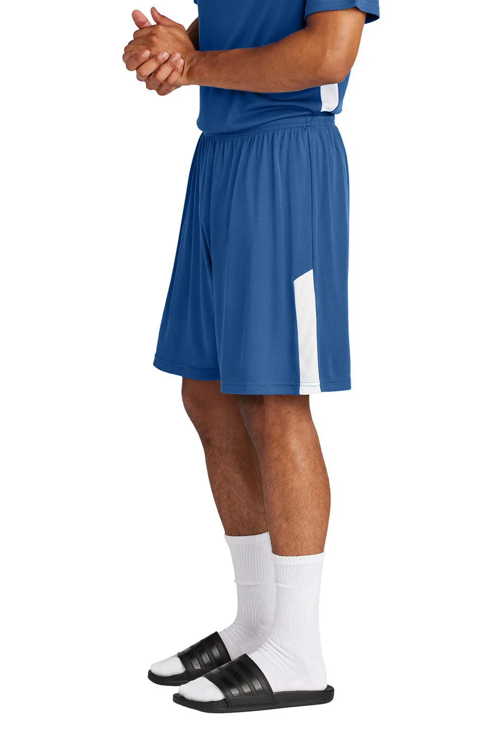 Sport-Tek Mens Moisture Wicking Competitor United Athletic Shorts - Royal Blue/White - Closeout