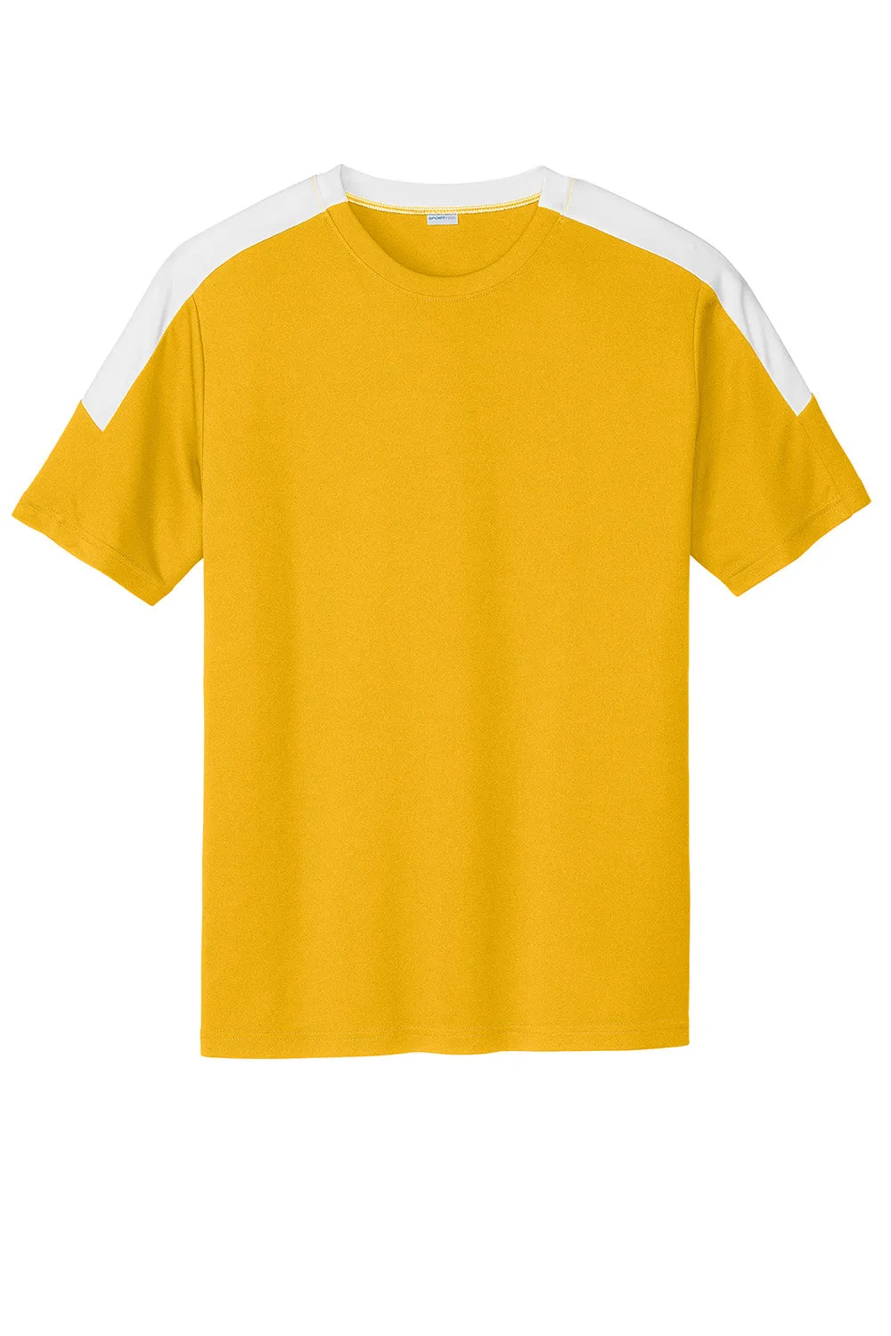 Sport-Tek Mens Moisture Wicking Competitor United Short Sleeve Crewneck T-Shirt - Gold/White