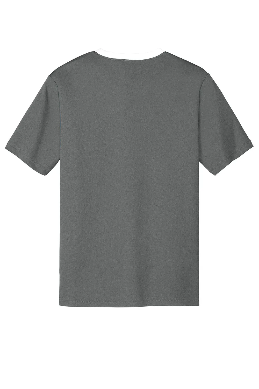 Sport-Tek Mens Moisture Wicking Competitor United Short Sleeve Crewneck T-Shirt - Iron Grey/White
