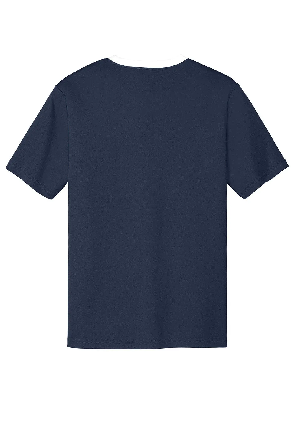 Sport-Tek Mens Moisture Wicking Competitor United Short Sleeve Crewneck T-Shirt - True Navy Blue/White