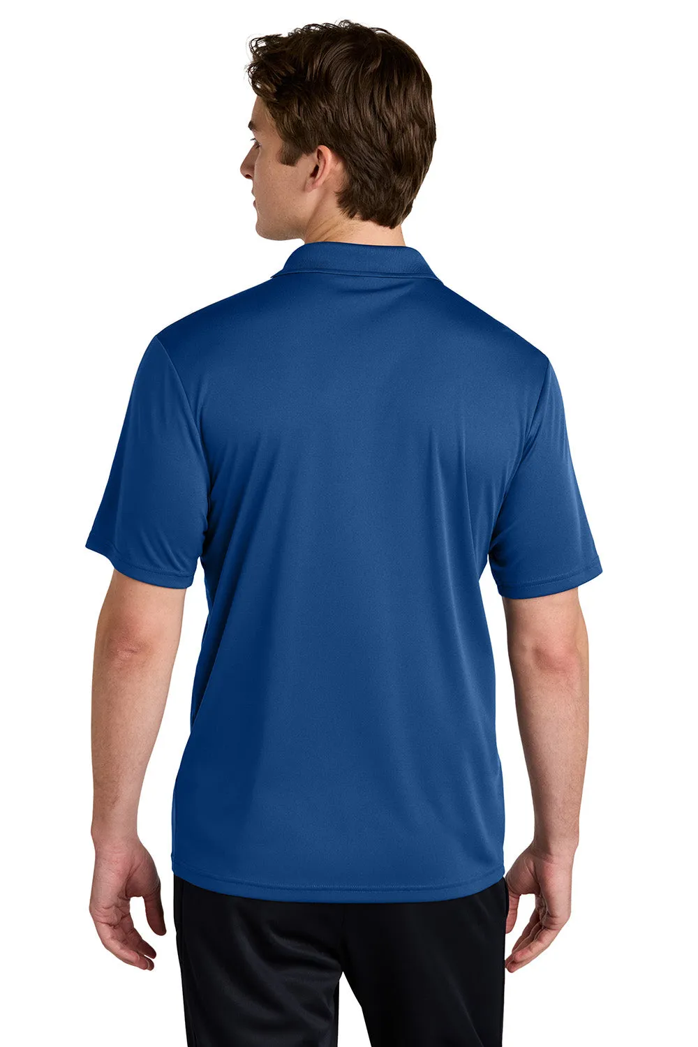 Sport-Tek Mens Moisture Wicking Competitor United Short Sleeve Polo Shirt - Royal Blue/White - Closeout