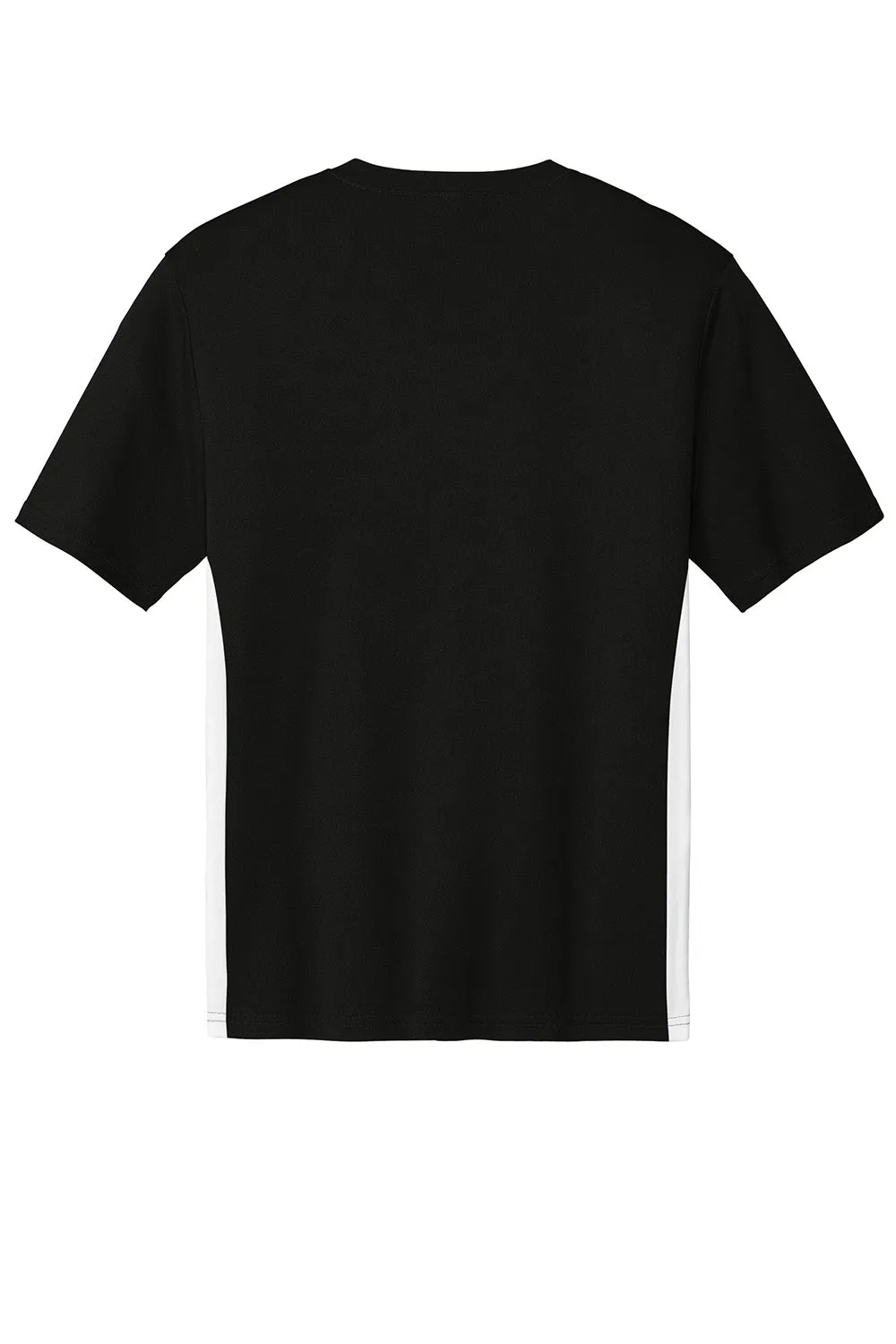 Sport-Tek Mens Moisture Wicking Competitor United Short Sleeve V-Neck T-Shirt - Black/White