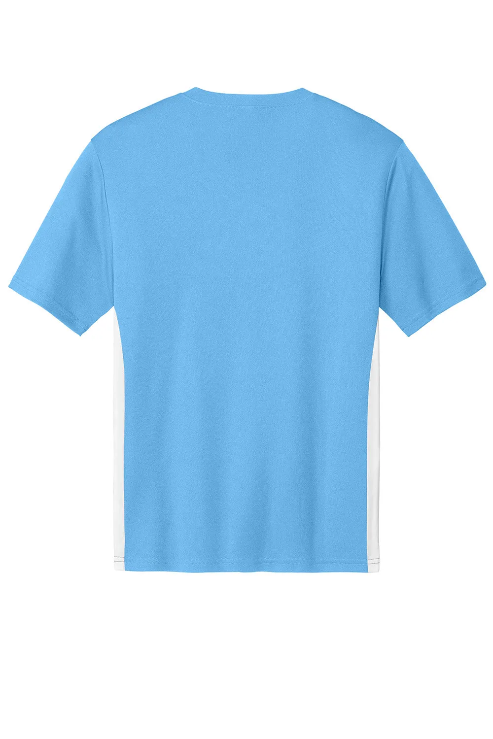 Sport-Tek Mens Moisture Wicking Competitor United Short Sleeve V-Neck T-Shirt - Carolina Blue/White