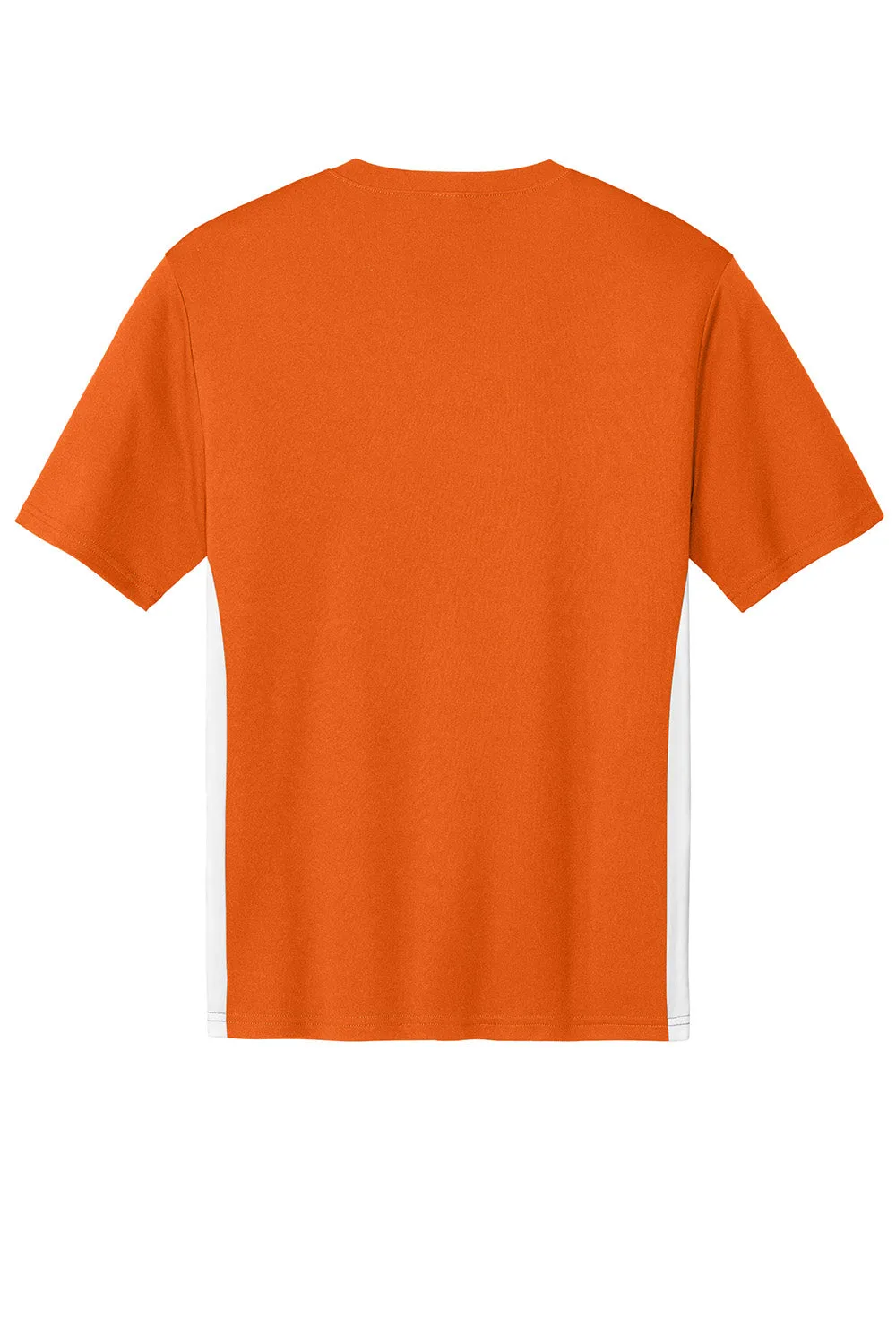Sport-Tek Mens Moisture Wicking Competitor United Short Sleeve V-Neck T-Shirt - Deep Orange/White