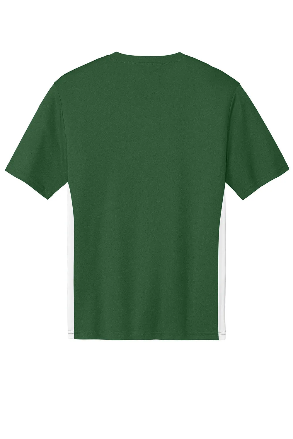 Sport-Tek Mens Moisture Wicking Competitor United Short Sleeve V-Neck T-Shirt - Forest Green/White