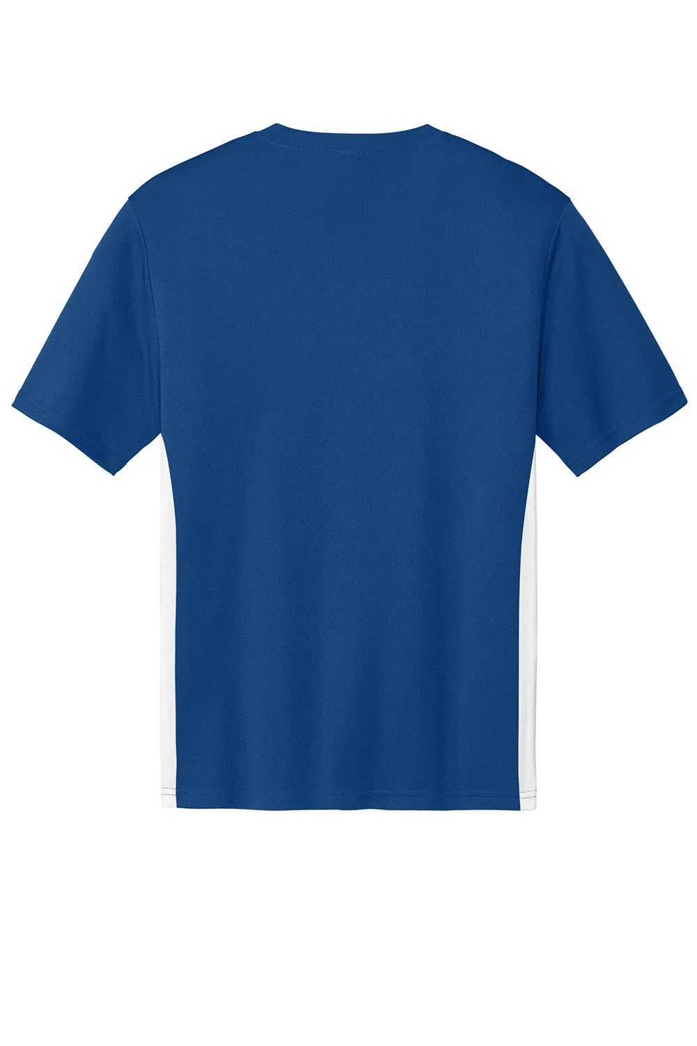 Sport-Tek Mens Moisture Wicking Competitor United Short Sleeve V-Neck T-Shirt - Royal Blue/White - Closeout