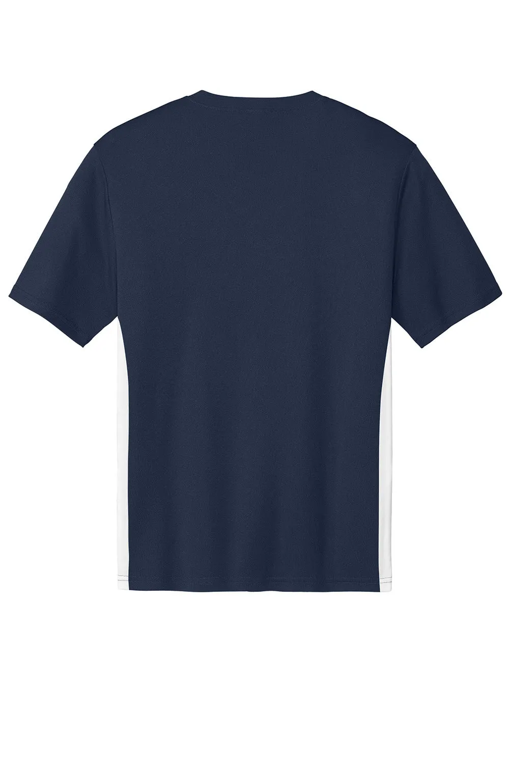Sport-Tek Mens Moisture Wicking Competitor United Short Sleeve V-Neck T-Shirt - True Navy Blue/White