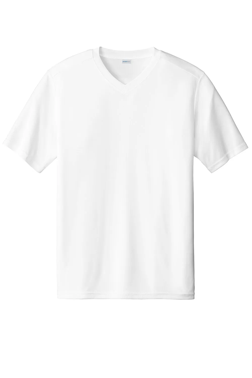 Sport-Tek Mens Moisture Wicking Competitor United Short Sleeve V-Neck T-Shirt - White