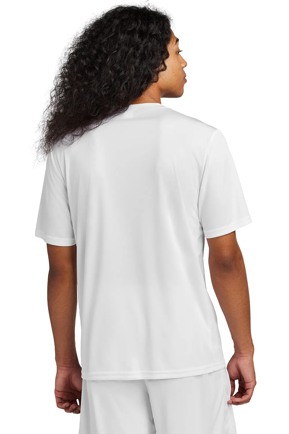 Sport-Tek Mens Moisture Wicking Competitor United Short Sleeve V-Neck T-Shirt - White