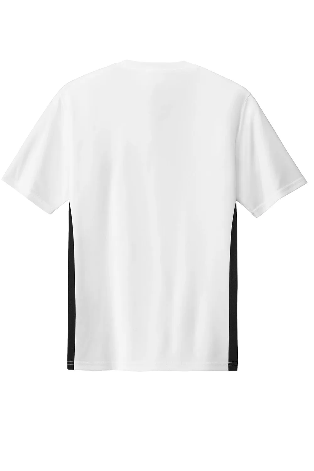 Sport-Tek Mens Moisture Wicking Competitor United Short Sleeve V-Neck T-Shirt - White/Black