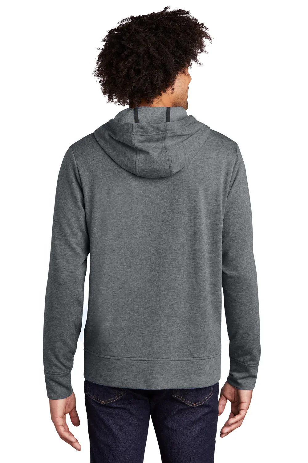 Sport-Tek Mens Moisture Wicking Fleece Full Zip Hooded Sweatshirt Hoodie w/ Pockets - Heather Dark Grey