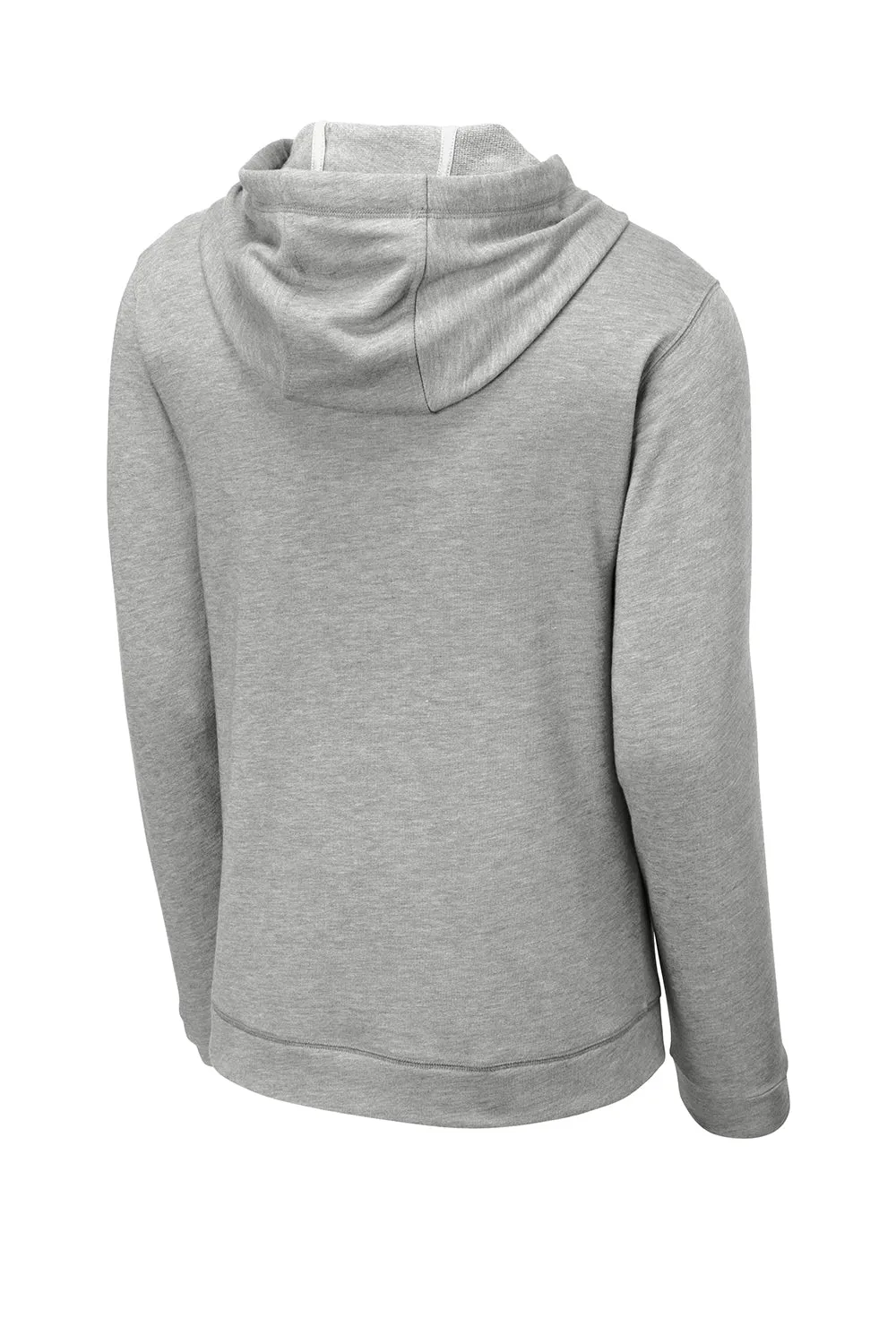 Sport-Tek Mens Moisture Wicking Fleece Hooded Sweatshirt Hoodie w/ Pouch Pocket - Heather Light Grey