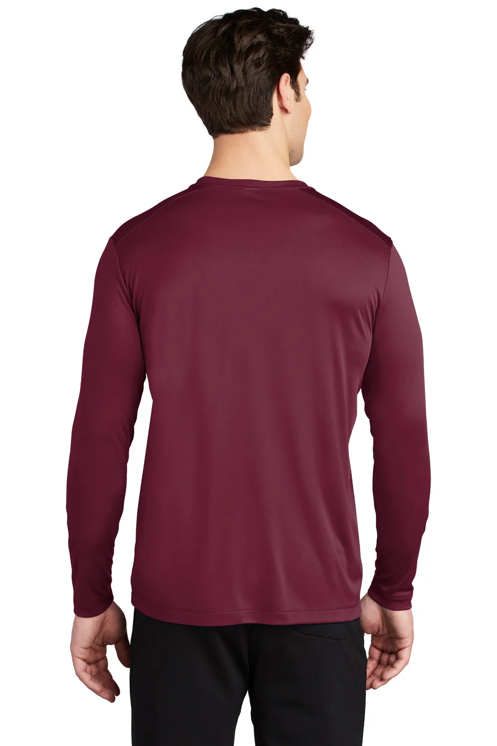 Sport-Tek Mens Moisture Wicking Long Sleeve Crewneck T-Shirt - Cardinal Red