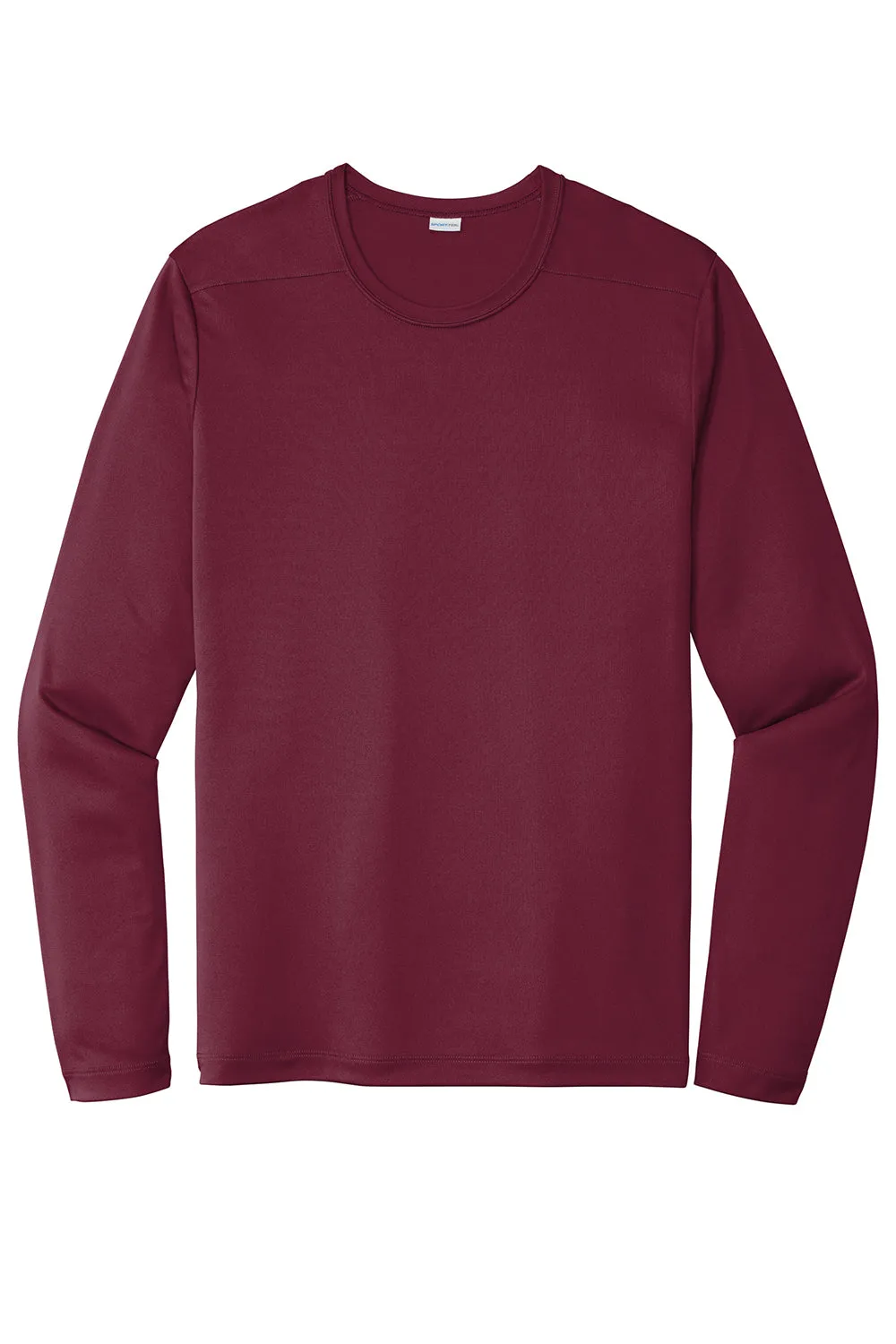 Sport-Tek Mens Moisture Wicking Long Sleeve Crewneck T-Shirt - Cardinal Red