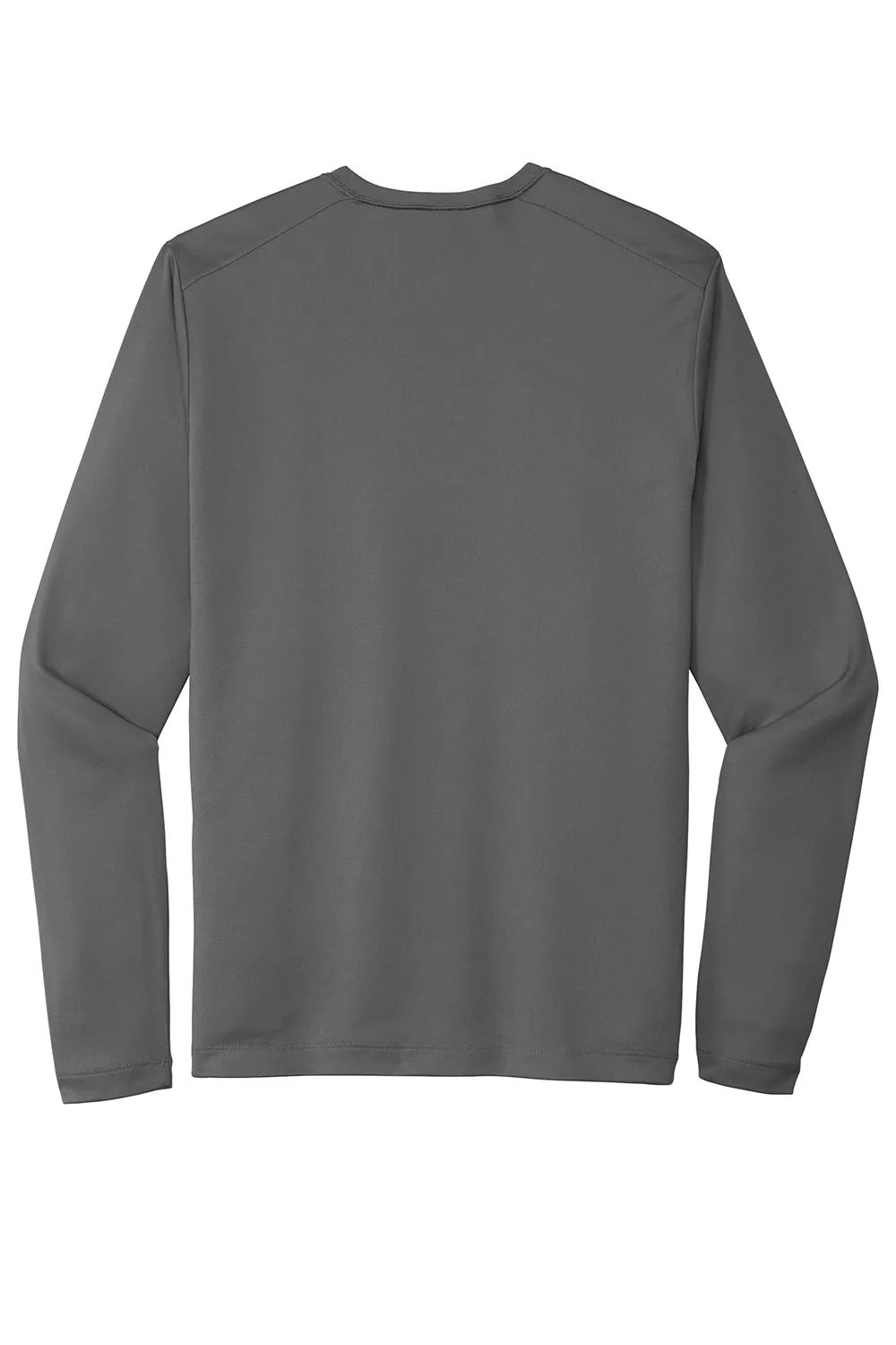 Sport-Tek Mens Moisture Wicking Long Sleeve Crewneck T-Shirt - Dark Smoke Grey