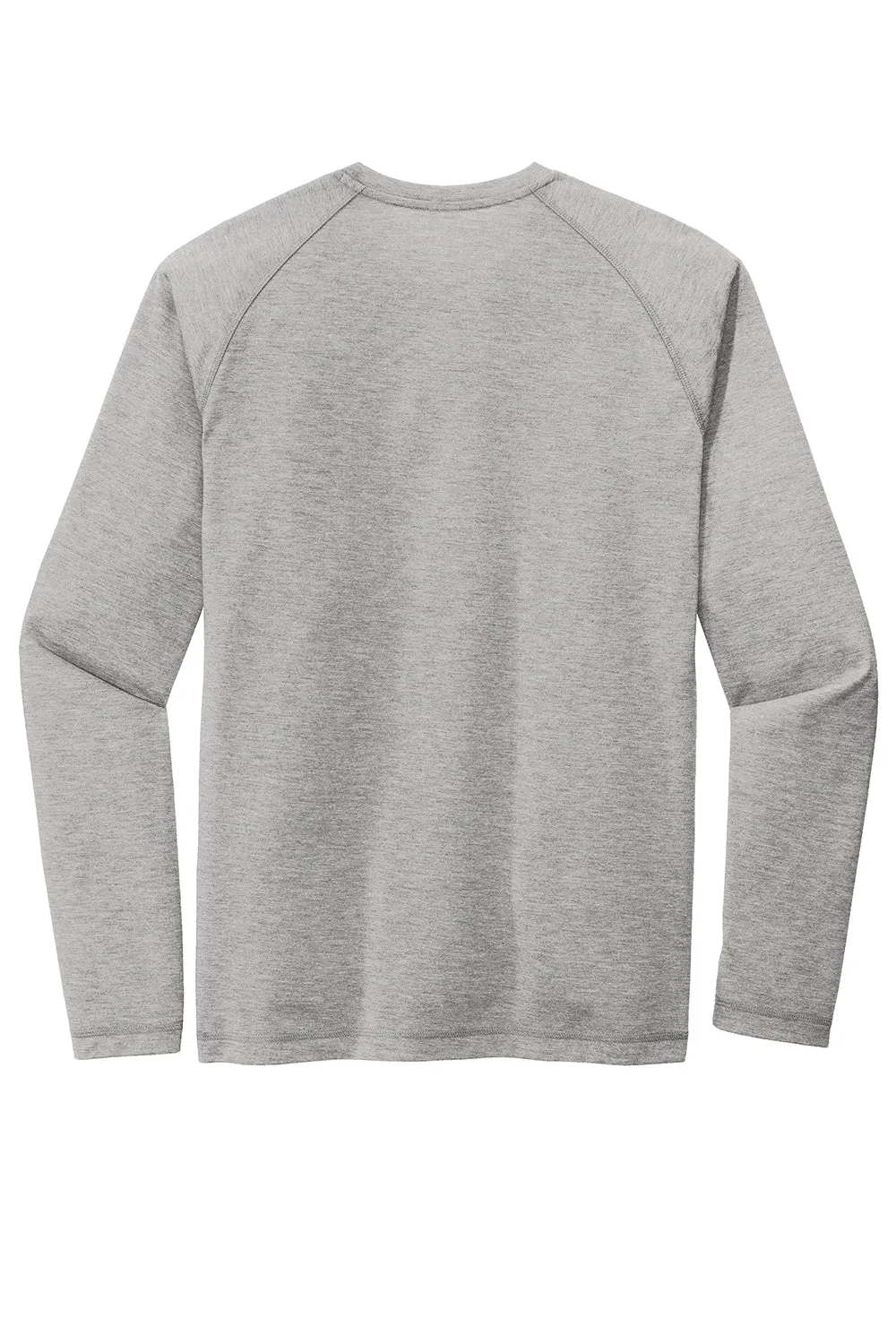 Sport-Tek Mens Moisture Wicking Long Sleeve Crewneck T-Shirt - Heather Light Grey