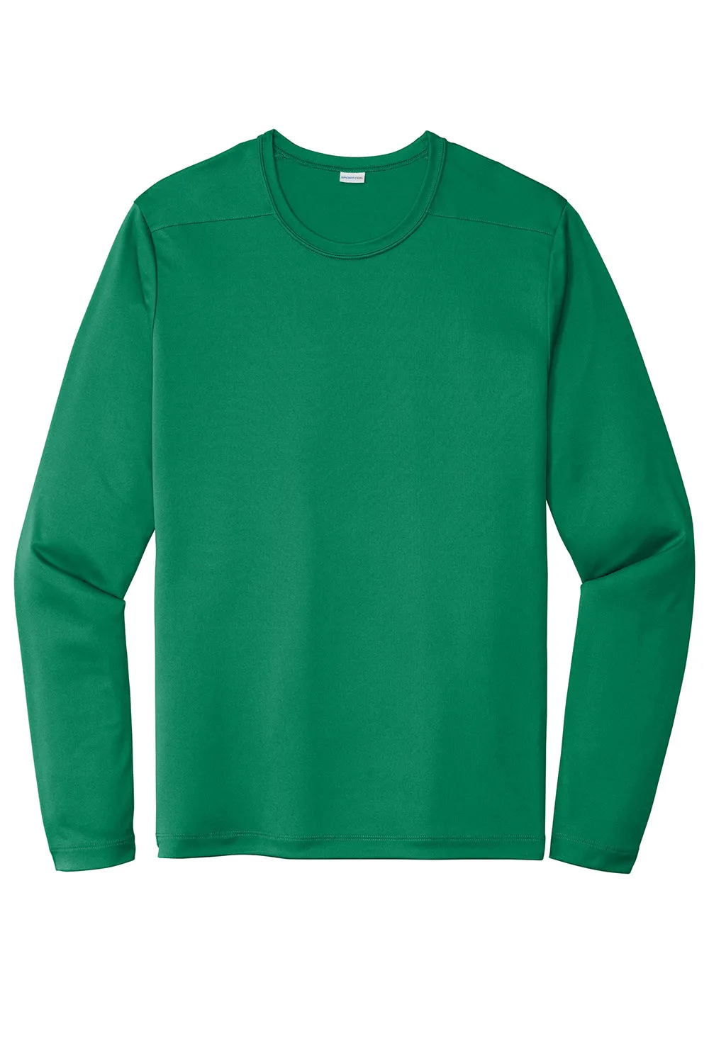 Sport-Tek Mens Moisture Wicking Long Sleeve Crewneck T-Shirt - Kelly Green