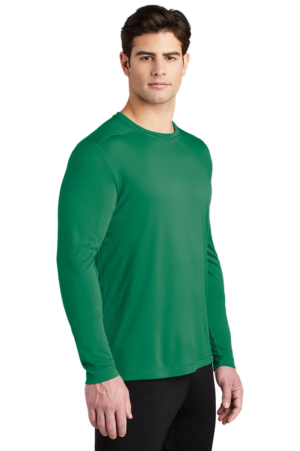 Sport-Tek Mens Moisture Wicking Long Sleeve Crewneck T-Shirt - Kelly Green