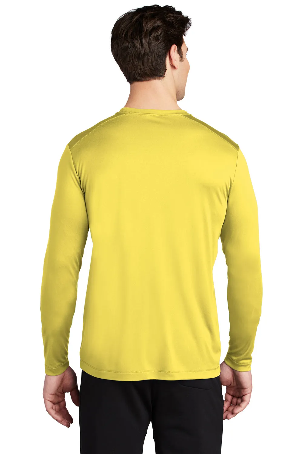 Sport-Tek Mens Moisture Wicking Long Sleeve Crewneck T-Shirt - Yellow