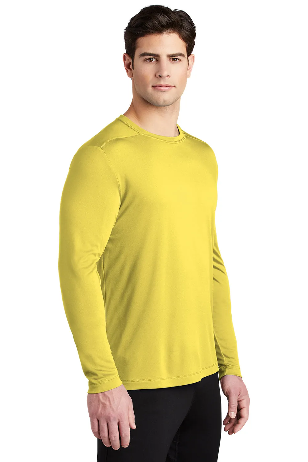 Sport-Tek Mens Moisture Wicking Long Sleeve Crewneck T-Shirt - Yellow