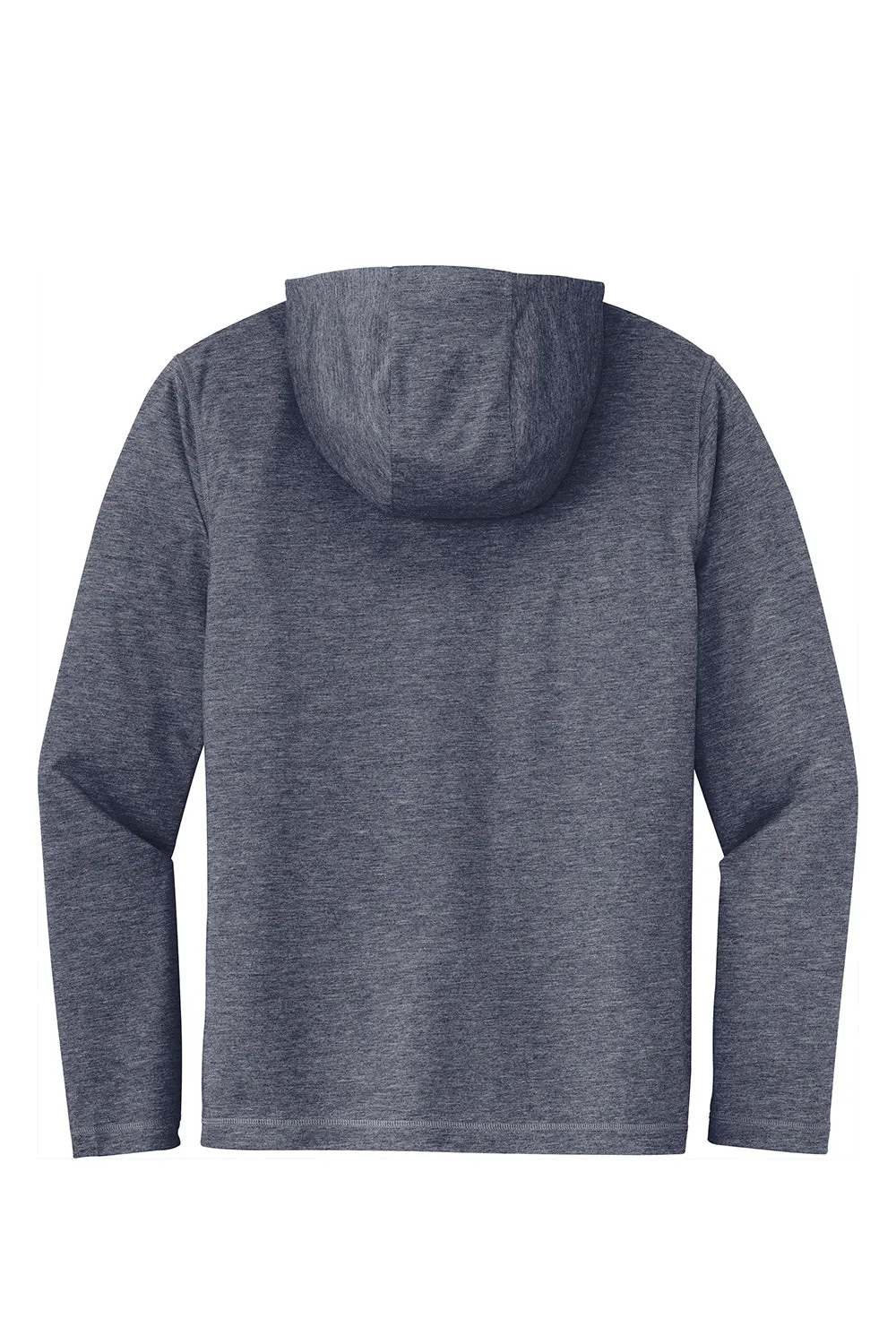 Sport-Tek Mens Moisture Wicking Long Sleeve Hooded T-Shirt Hoodie - Heather True Navy Blue