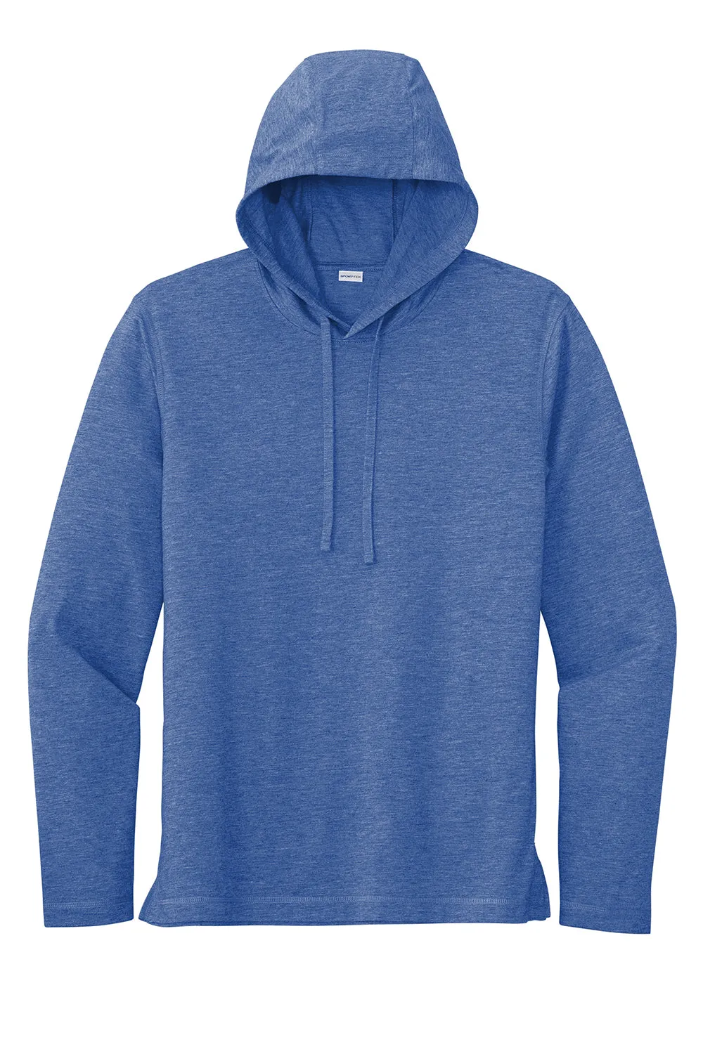Sport-Tek Mens Moisture Wicking Long Sleeve Hooded T-Shirt Hoodie - Heather True Royal Blue