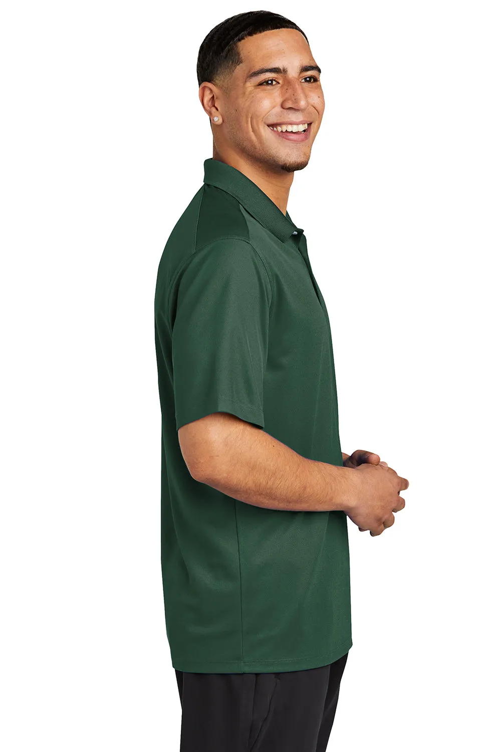 Sport-Tek Mens Moisture Wicking Micropique Short Sleeve Polo Shirt - Forest Green