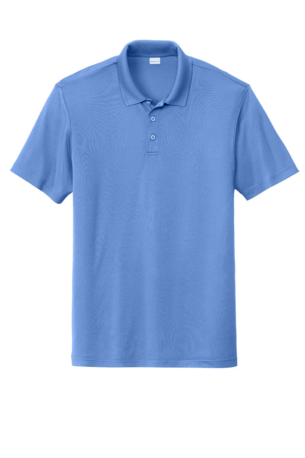 Sport-Tek Mens Moisture Wicking Re-Compete Short Sleeve Polo Shirt - Carolina Blue