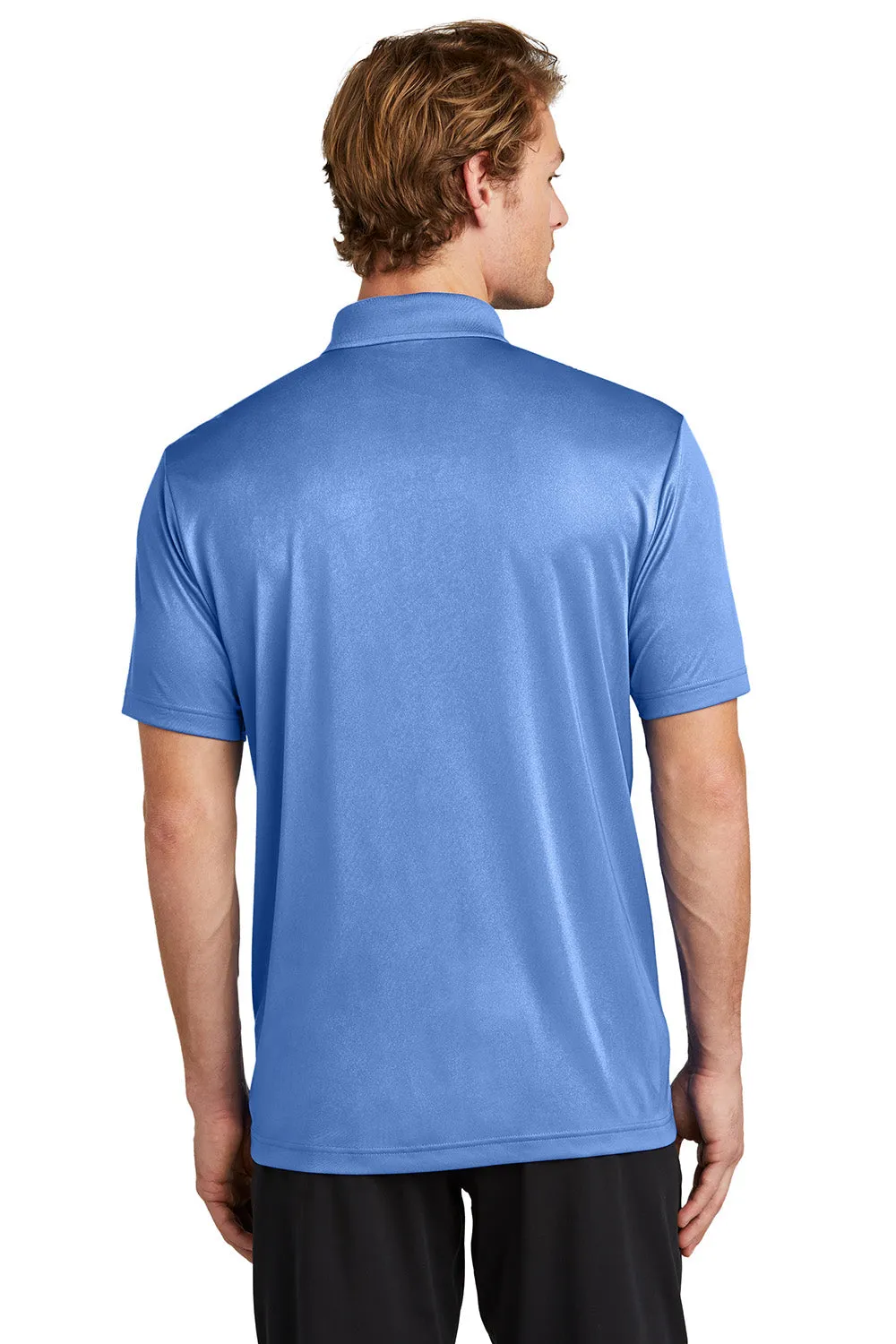 Sport-Tek Mens Moisture Wicking Re-Compete Short Sleeve Polo Shirt - Carolina Blue