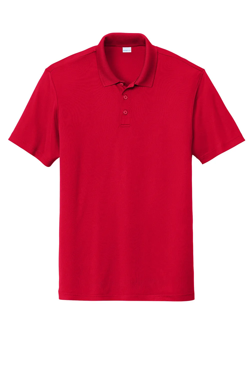 Sport-Tek Mens Moisture Wicking Re-Compete Short Sleeve Polo Shirt - Deep Red