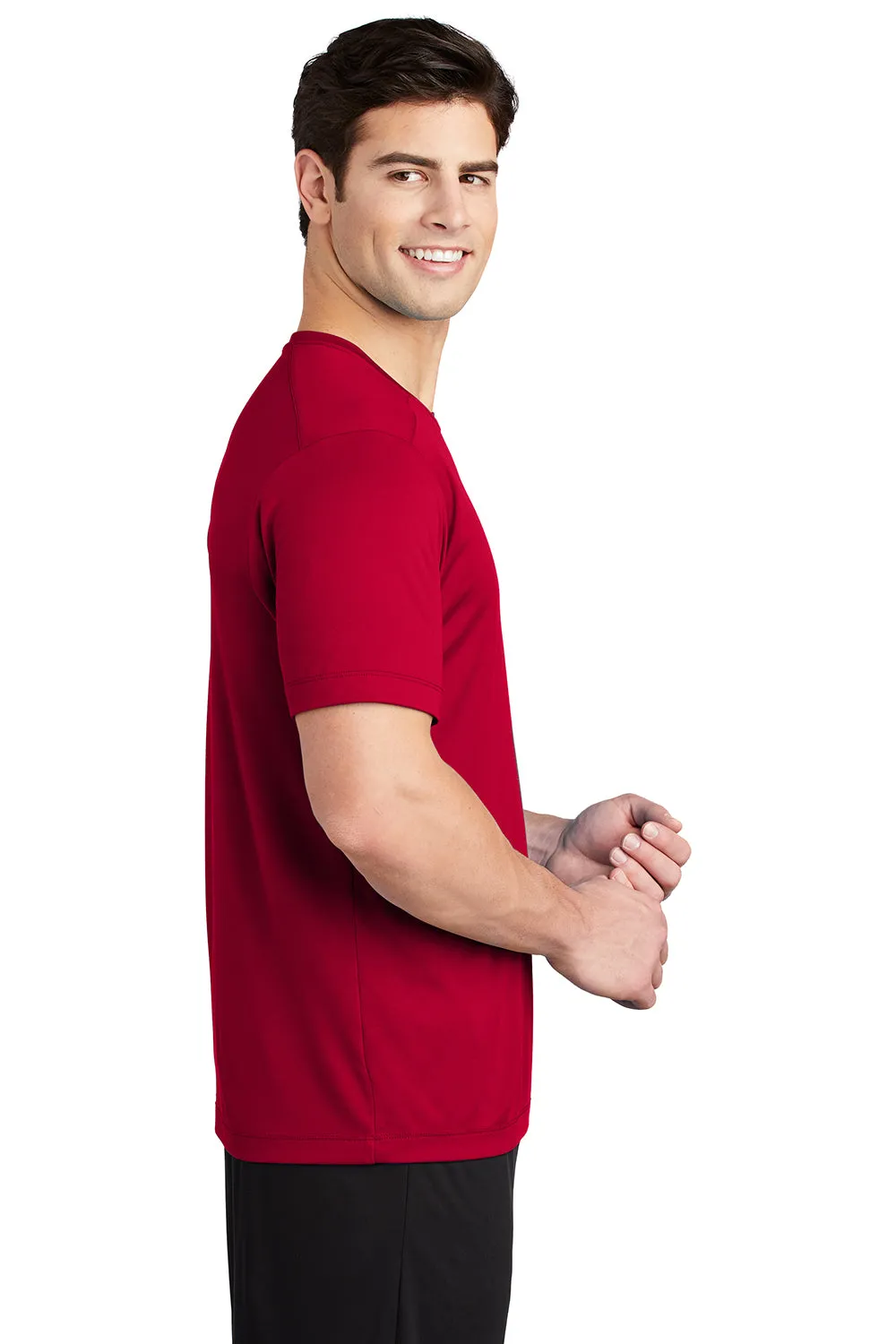 Sport-Tek Mens Moisture Wicking Short Sleeve Crewneck T-Shirt - Deep Red