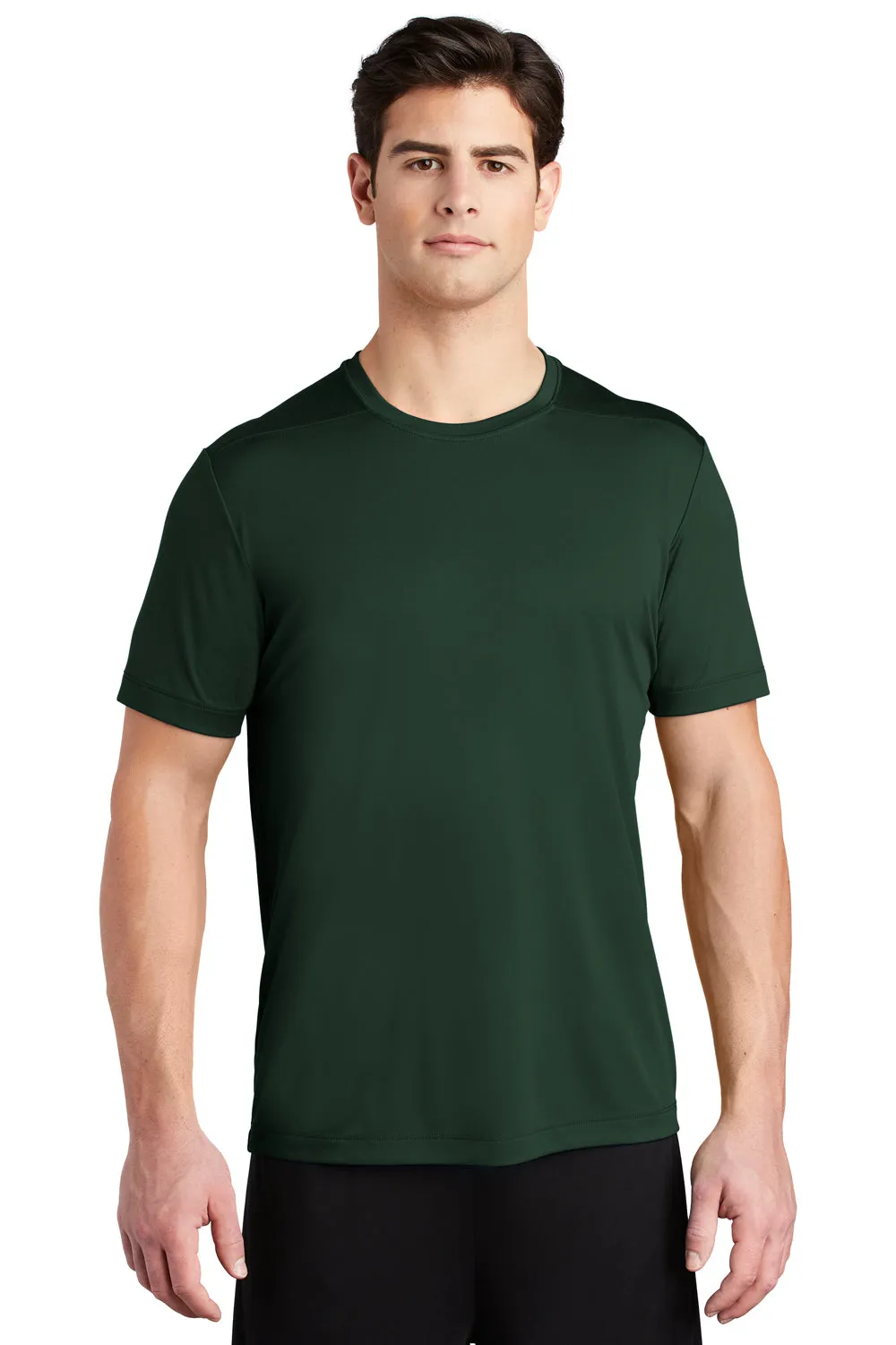Sport-Tek Mens Moisture Wicking Short Sleeve Crewneck T-Shirt - Forest Green