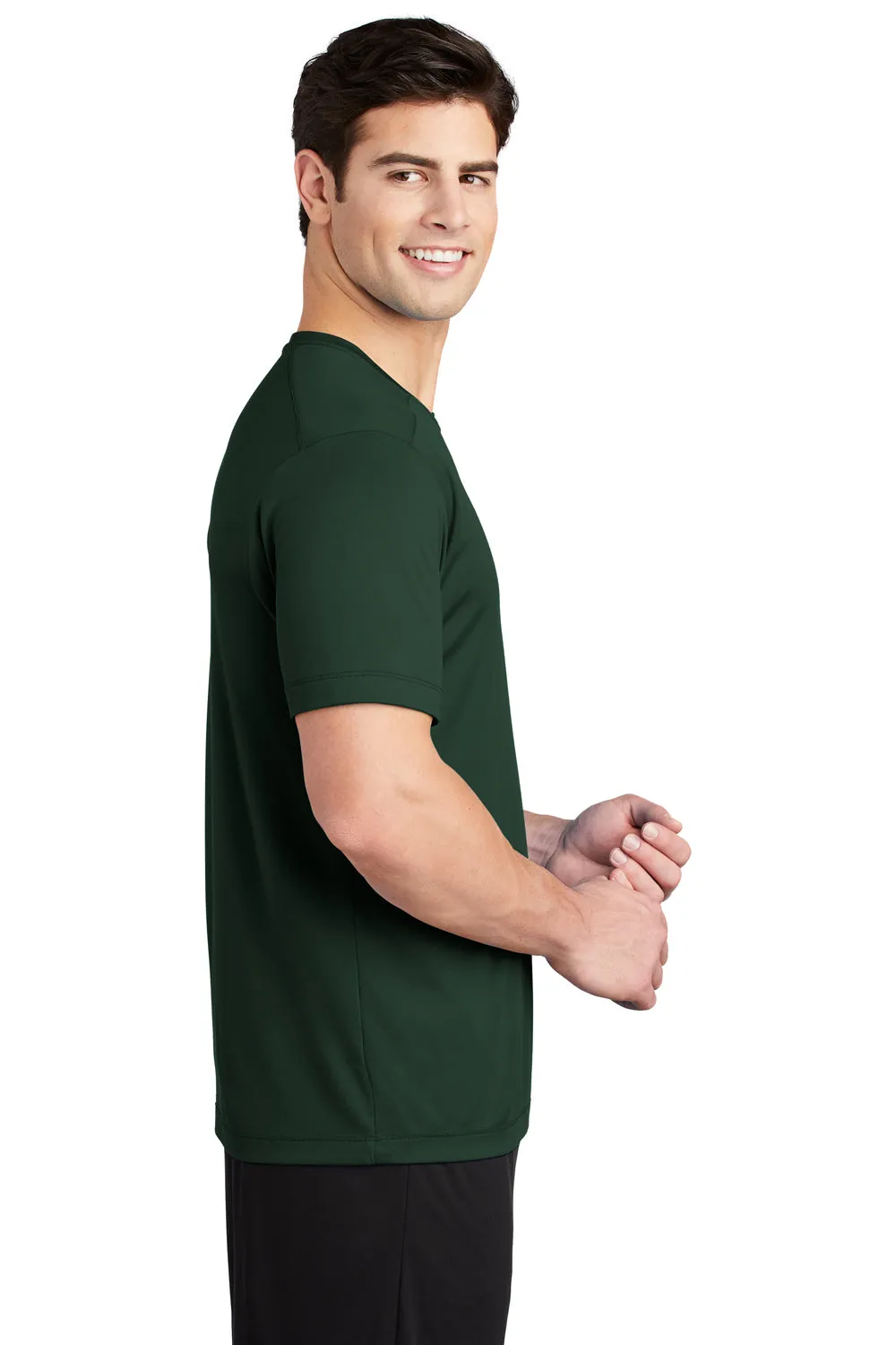 Sport-Tek Mens Moisture Wicking Short Sleeve Crewneck T-Shirt - Forest Green
