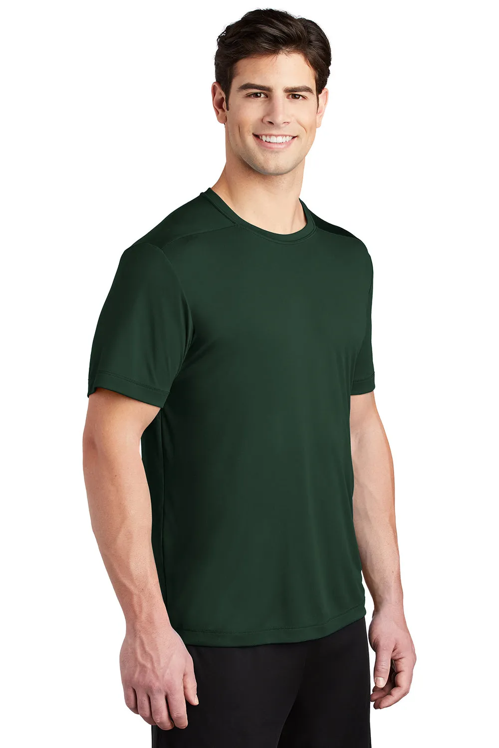 Sport-Tek Mens Moisture Wicking Short Sleeve Crewneck T-Shirt - Forest Green