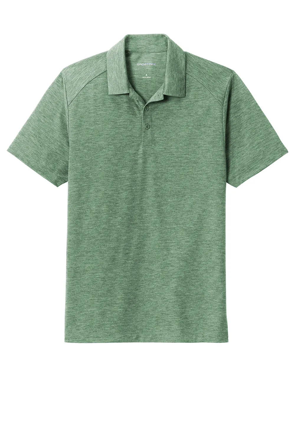 Sport-Tek Mens Moisture Wicking Short Sleeve Polo Shirt - Heather Forest Green