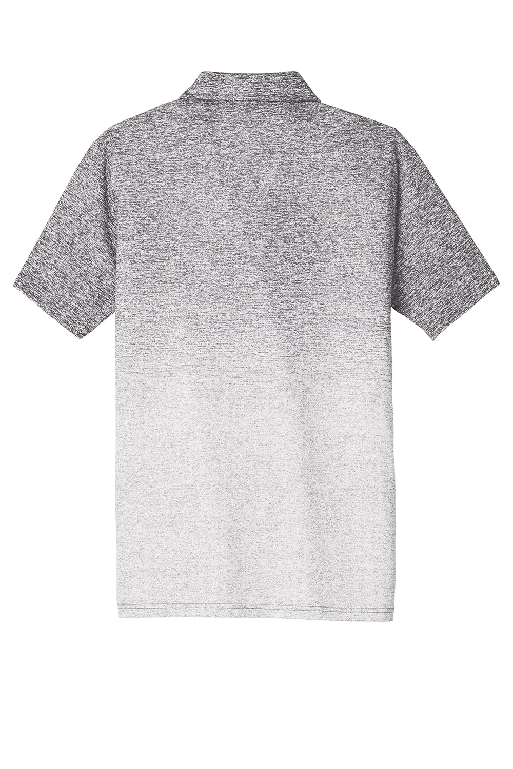 Sport-Tek Mens Ombre Heather Moisture Wicking Short Sleeve Polo Shirt - White/Graphite Grey