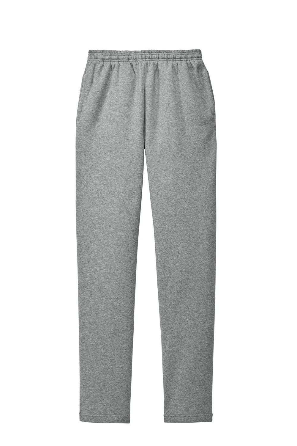 Sport-Tek Mens Open Bottom Sweatpants w/ Pockets - Heather Vintage Grey