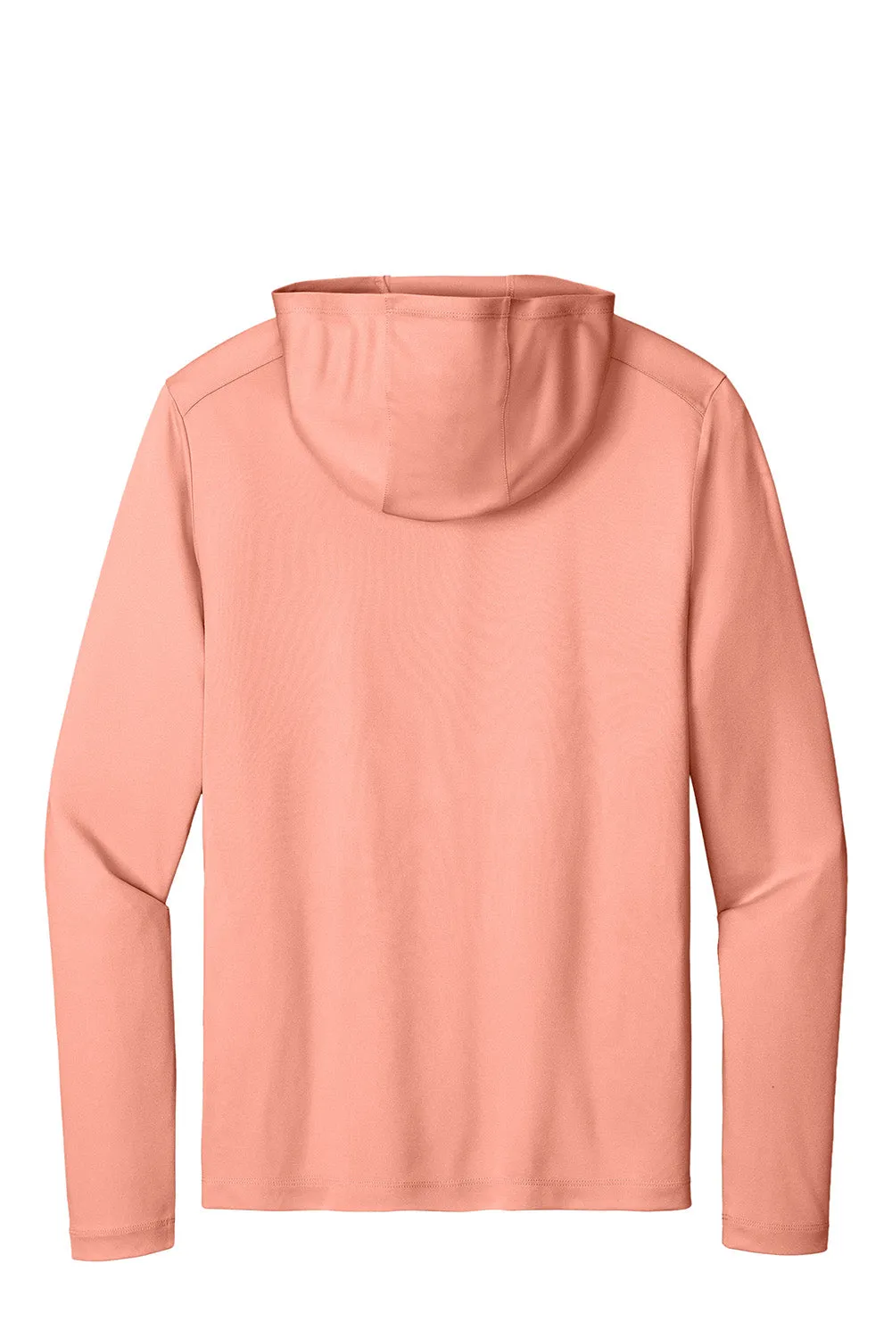 Sport-Tek Mens Posi-UV Pro Moisture Wicking Long Sleeve Hooded T-Shirt Hoodie - Soft Coral