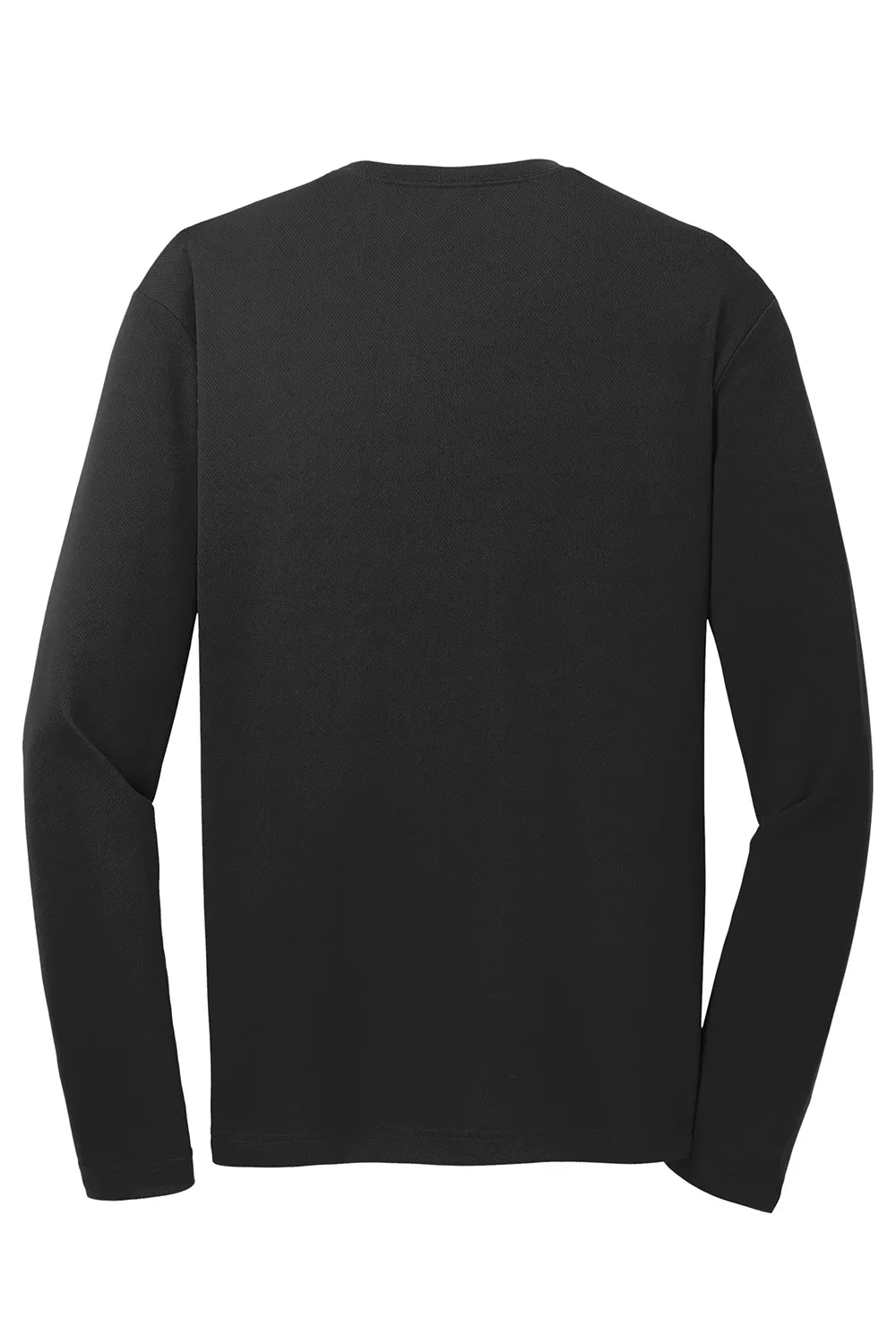 Sport-Tek Mens RacerMesh Moisture Wicking Long Sleeve Crewneck T-Shirt - Black