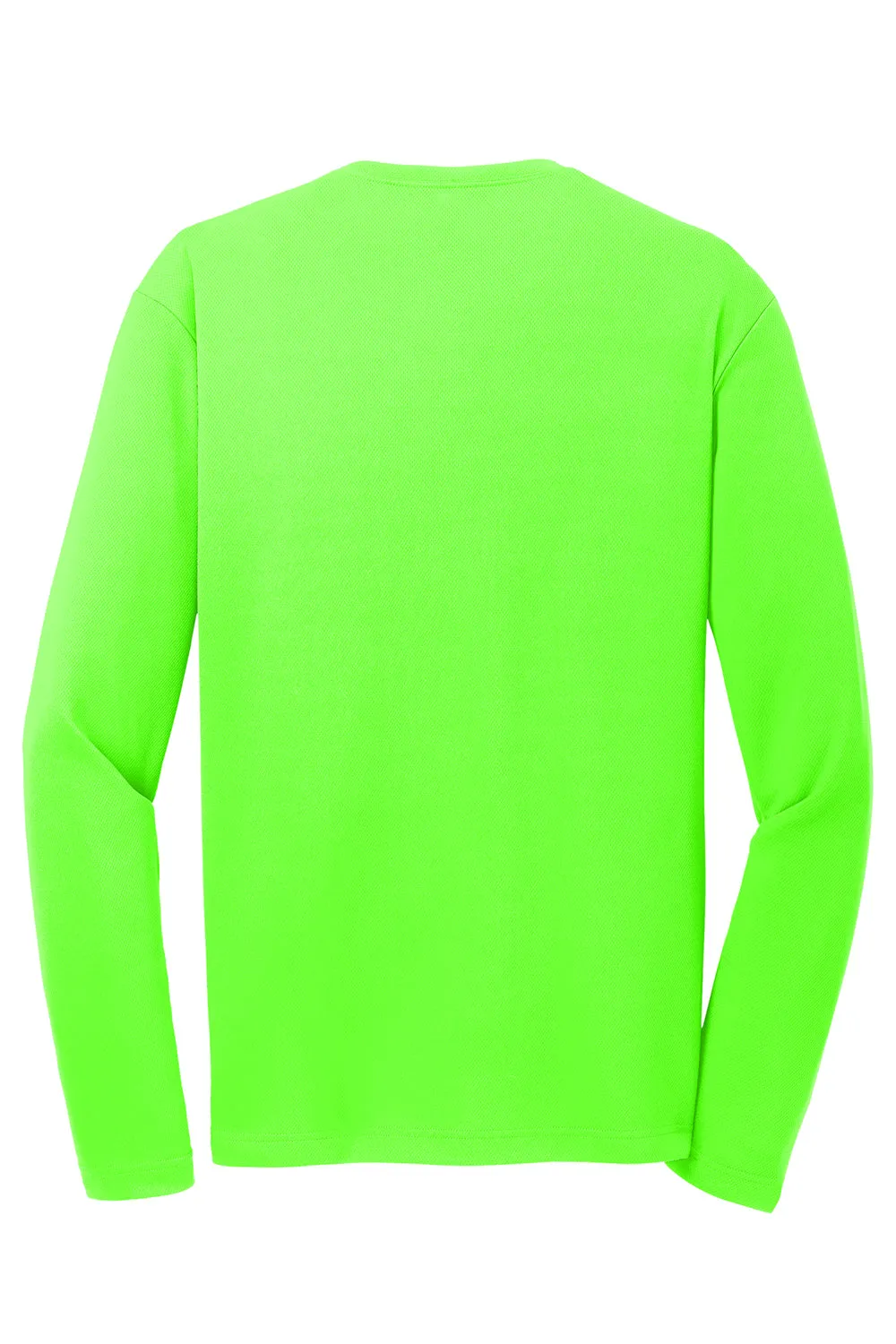 Sport-Tek Mens RacerMesh Moisture Wicking Long Sleeve Crewneck T-Shirt - Neon Green