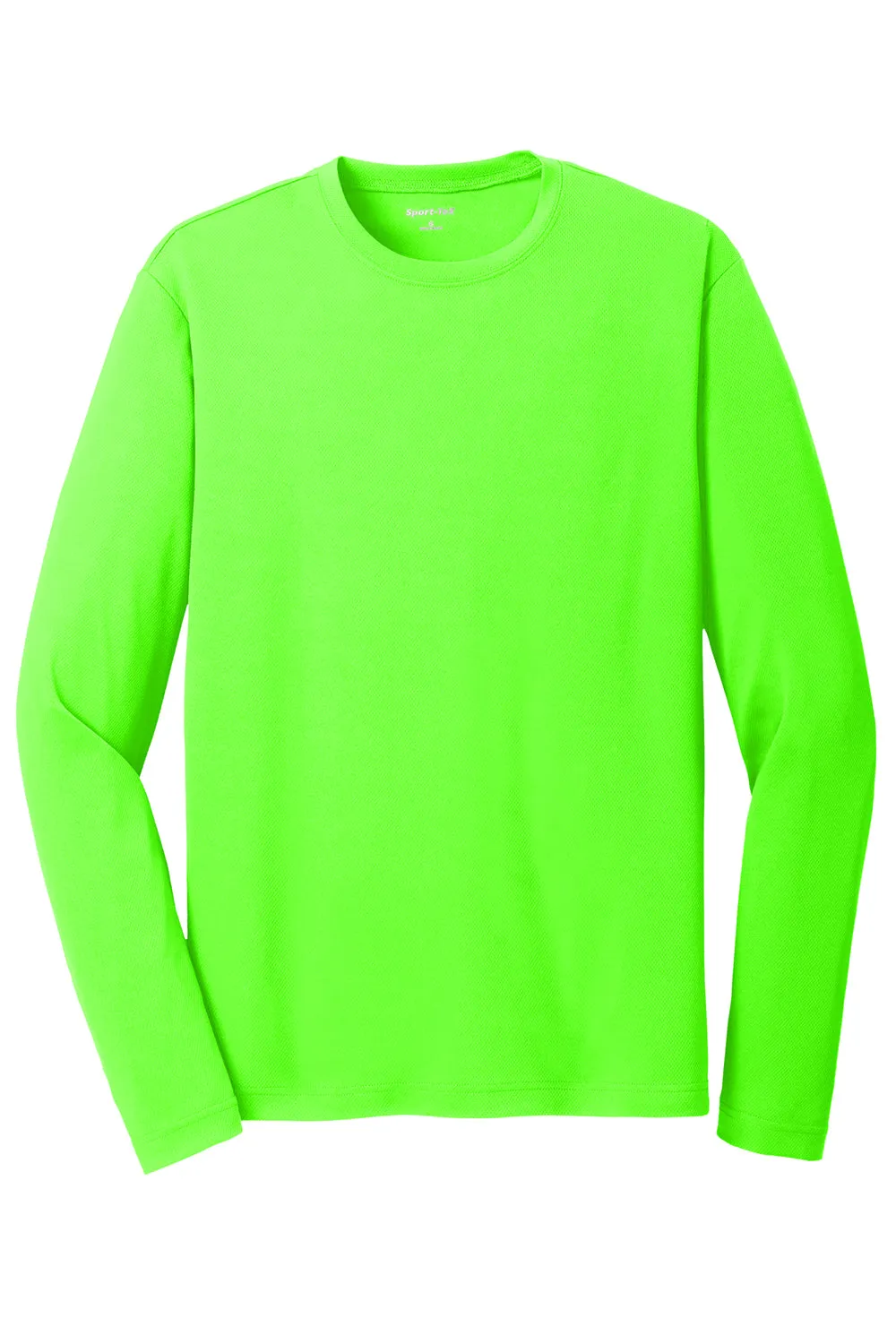 Sport-Tek Mens RacerMesh Moisture Wicking Long Sleeve Crewneck T-Shirt - Neon Green