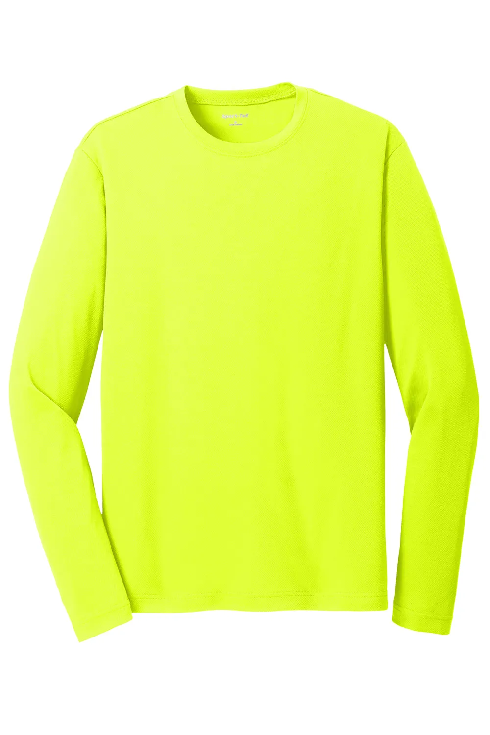 Sport-Tek Mens RacerMesh Moisture Wicking Long Sleeve Crewneck T-Shirt - Neon Yellow