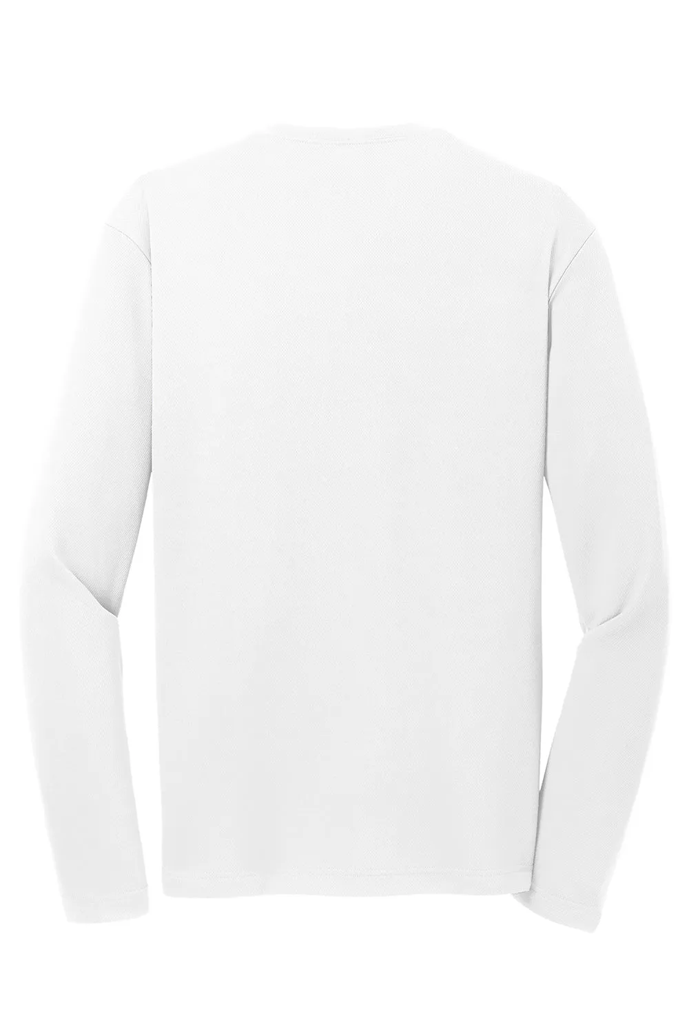 Sport-Tek Mens RacerMesh Moisture Wicking Long Sleeve Crewneck T-Shirt - White