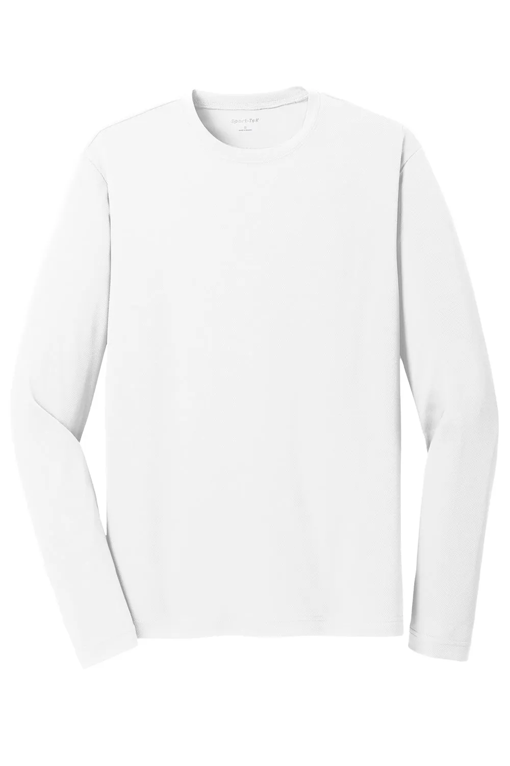 Sport-Tek Mens RacerMesh Moisture Wicking Long Sleeve Crewneck T-Shirt - White