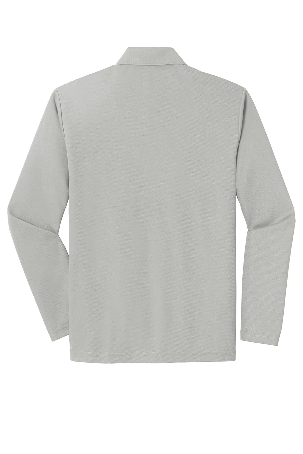 Sport-Tek Mens RacerMesh Moisture Wicking Long Sleeve Polo Shirt - Silver Grey