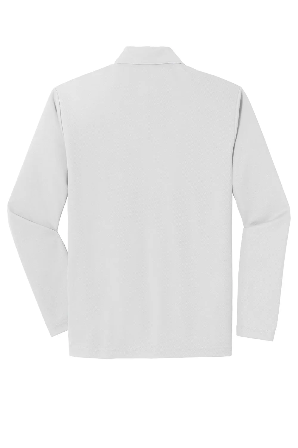 Sport-Tek Mens RacerMesh Moisture Wicking Long Sleeve Polo Shirt - White