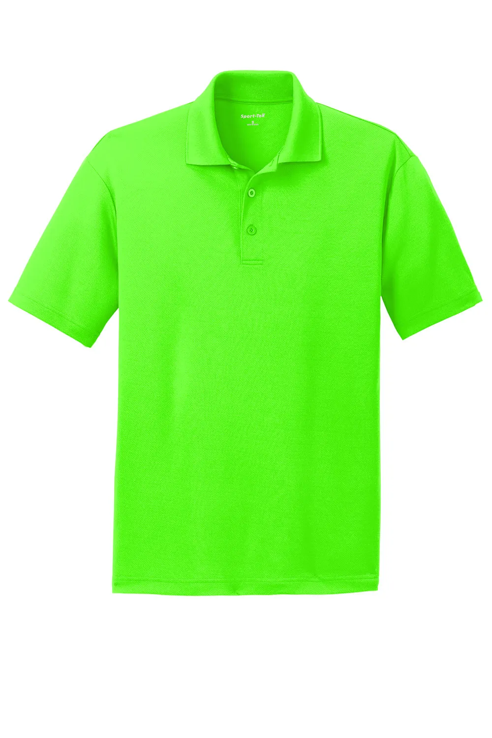 Sport-Tek Mens RacerMesh Moisture Wicking Short Sleeve Polo Shirt - Neon Green