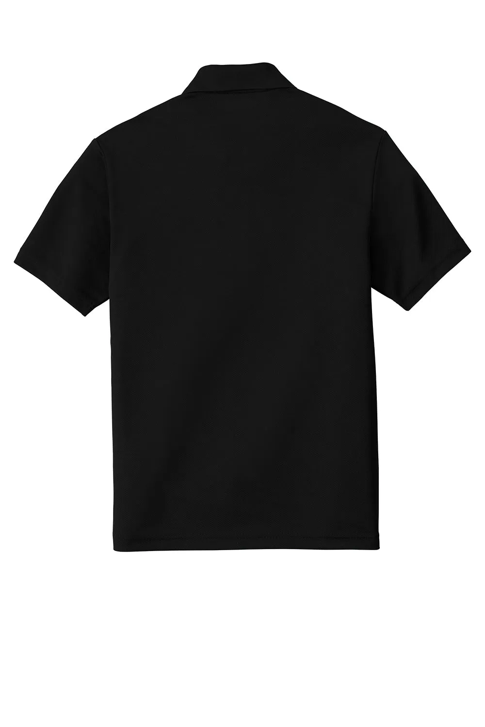 Sport-Tek Mens RacerMesh Moisture Wicking Short Sleeve Polo Shirt w/ Pocket - Black