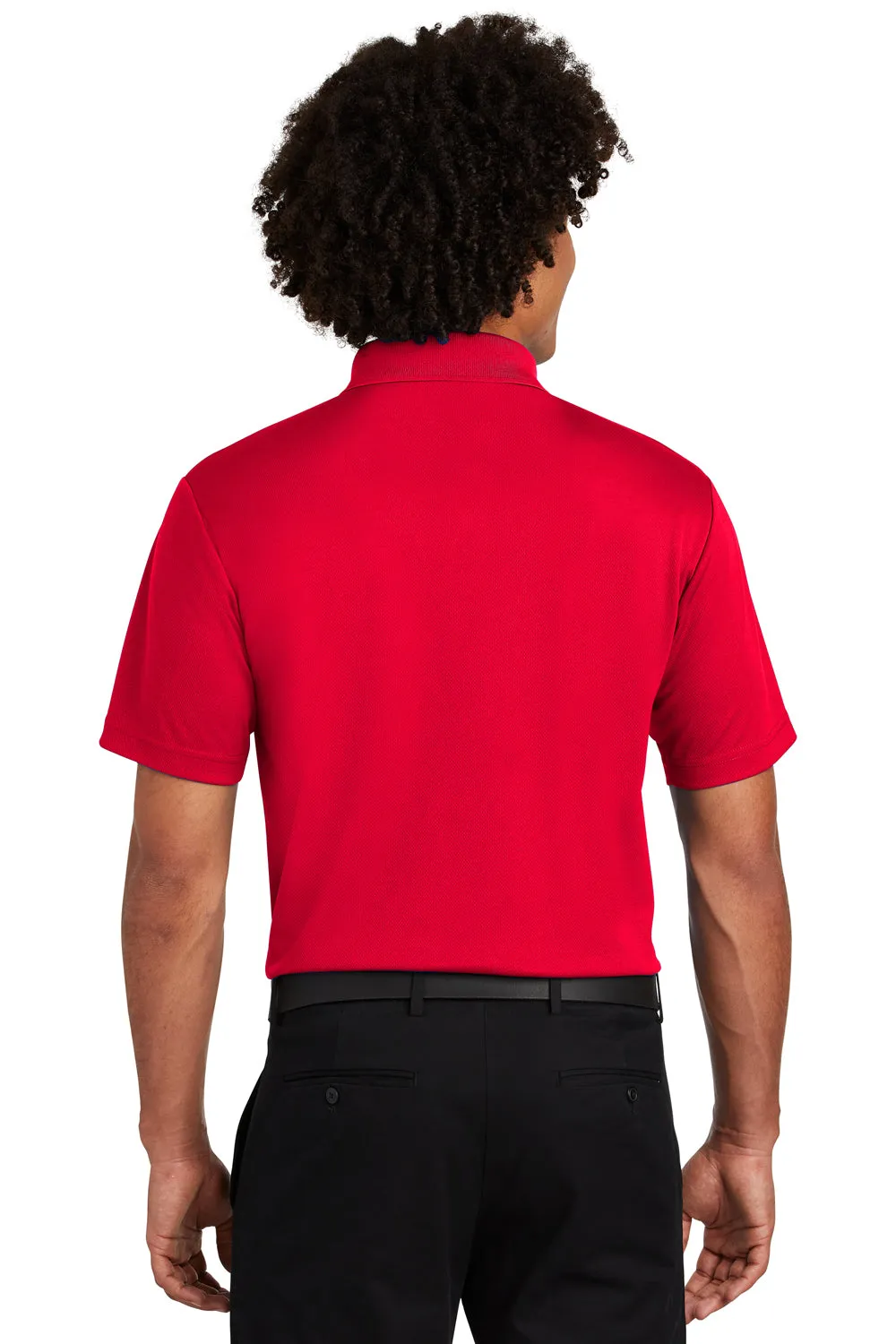 Sport-Tek Mens RacerMesh Moisture Wicking Short Sleeve Polo Shirt w/ Pocket - True Red - Closeout